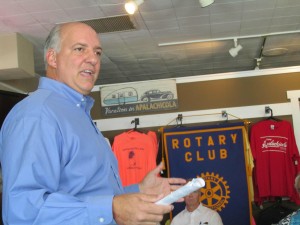 U. S. Rep. Steve Southerland, R-Panama City, told the Rotary Club in Apalachicola that federal law changes he requested allows Congress to serve as a "legislative backstop" in the tri-state water wars. 