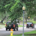 Vehicles leave the Florida Governor's Mansion following a meeting between Gov. Rick Scott and Georgia Gov. Nathan Deal. Photo by Bruce Ritchie